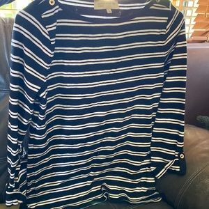 3/4 sleeve shirt black and white stripe